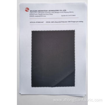 100% Recycled Polyester 320t Pongee pu coating